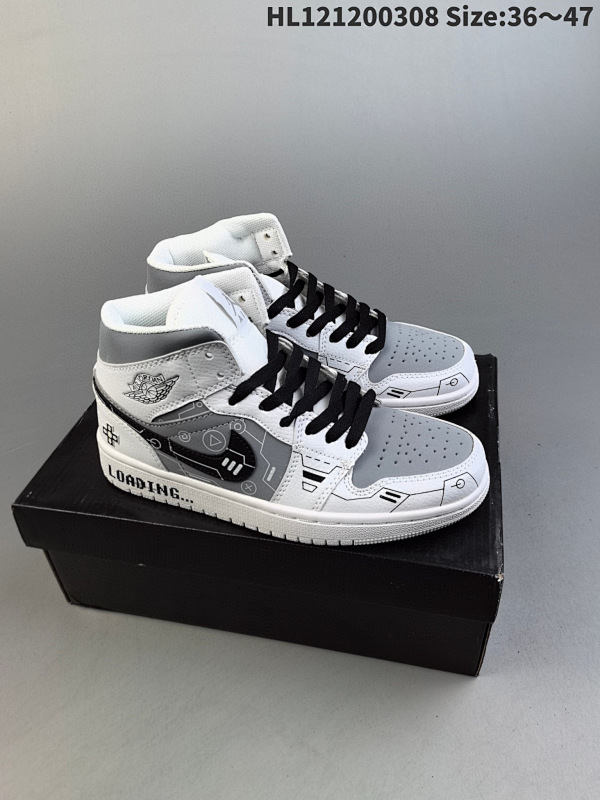 120 Air Jordan 1 Mid Shattered Black男货号554724-058 女货号554725-058 编码HL121200308 Size:3647