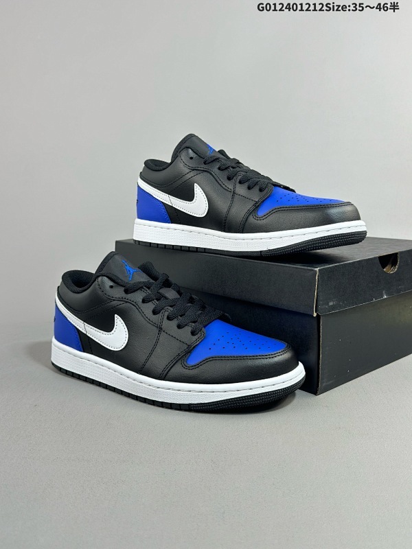 24035.5-46半 Air Jordan 1 Low "Game Royal Toe" 低帮 黑蓝白 AJ1 乔丹1代 aj1 乔1 低邦 皇家蓝 男女同款货号553558-042