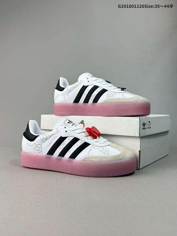 18035-44半 Adidas/阿迪达斯 男女运动鞋 三叶草 hello kitty 猫 SAMBAVEGAN休闲鞋德训复古板鞋经典运动鞋货号IG4450