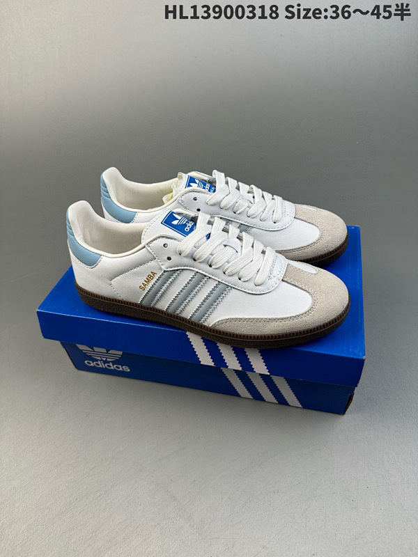 90 Adidas originals Samba Og 阿迪达斯 低帮 白蓝色 桑巴耐磨轻货号ID2055  HL13900318 Size:3645半