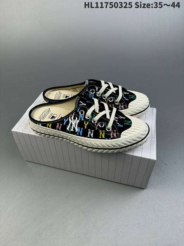75 MLB Playball Mule Monogram 半托 低帮 浅蓝色 时尚印花半拖低邦帆HL11750325 Size:3544