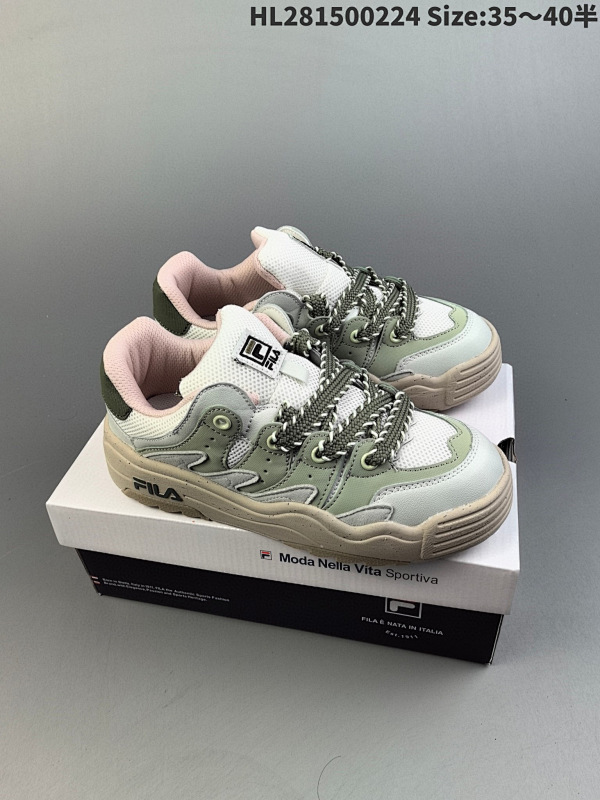 150 FILA斐乐 Rosetta 摩登系列低帮板鞋女款潮牌 时尚潮流 减震防滑耐磨休闲厚底板鞋 平台专供 货号F12W331207FSB  HL281500224 Size:3540半