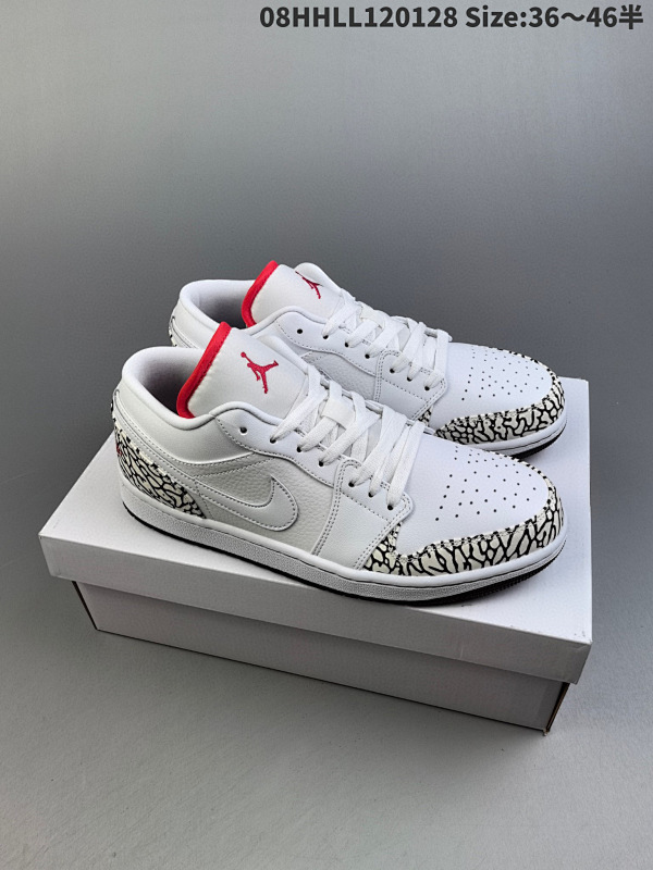 180头层带半码 Air Jordan 1 Low "Phat" 低帮 水泥灰 AJ1 乔丹1代08HHLL120128 Size:3646半货号338145-162