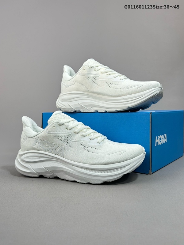 16036-45 HOKA ONE ONE Clifton 10 低帮 白色 防滑耐磨低邦跑步鞋 始终致力于为所有跑者提供更新更好的跑步装备货号1162031-WWH