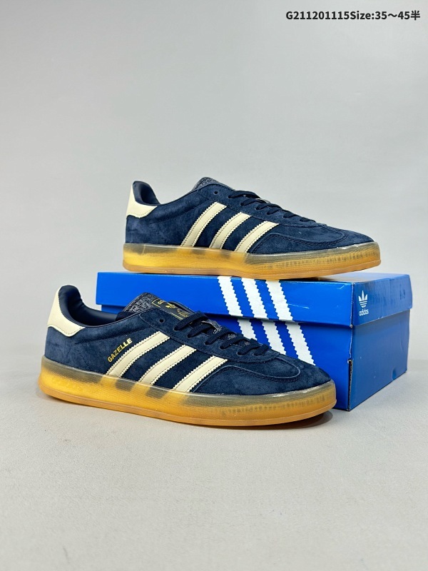 14035-45半 adidas Originals Gazelle INdoor 三叶草休闲防滑耐磨低帮板鞋 鞋头出色设计 塑就出众贴合感货号: IH7501
