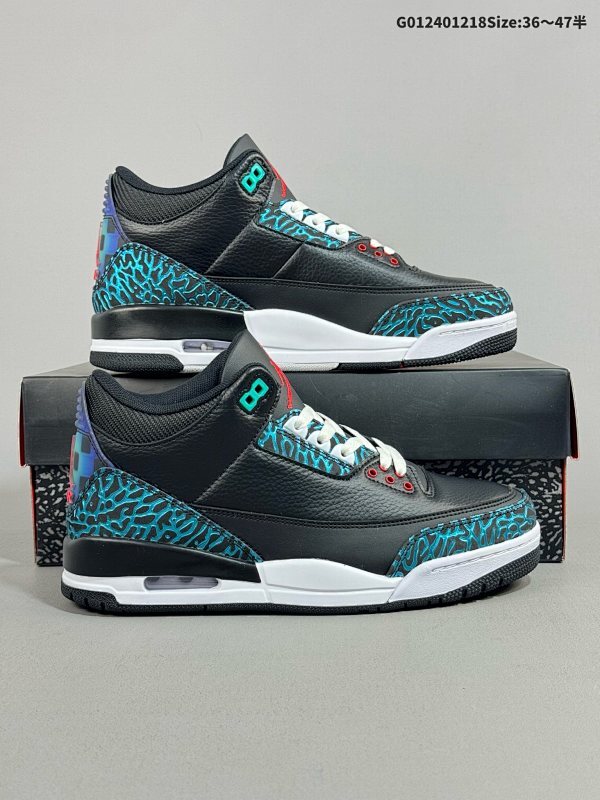 24036-47.5半 Air Jordan 3 Retro "MoTo" 伏特闪电 AJ3 乔丹3代 aj3 乔3 黑绿红 乔丹篮球鞋系列货号FV5437-001