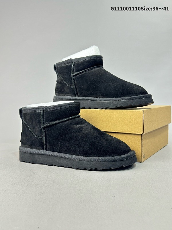 10036-41 UGG Classic Ultra Mini 周冬雨 王一博同款 薄底短款雪地靴 小红书爆款货号1116109W/BLACK