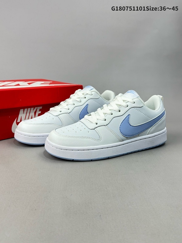 7536-45超级福利 Nike Court Borough Low 低帮百搭透气休闲运动板鞋男女鞋货号DV5456-103