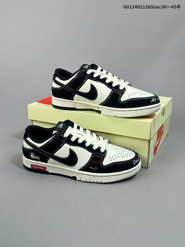 25036-45半 公司级 头层定制球鞋 Stussy x Supreme x Nike Dunk SB Low 斯图西 x Sup x 耐克 SB 低帮货号MM1089-034