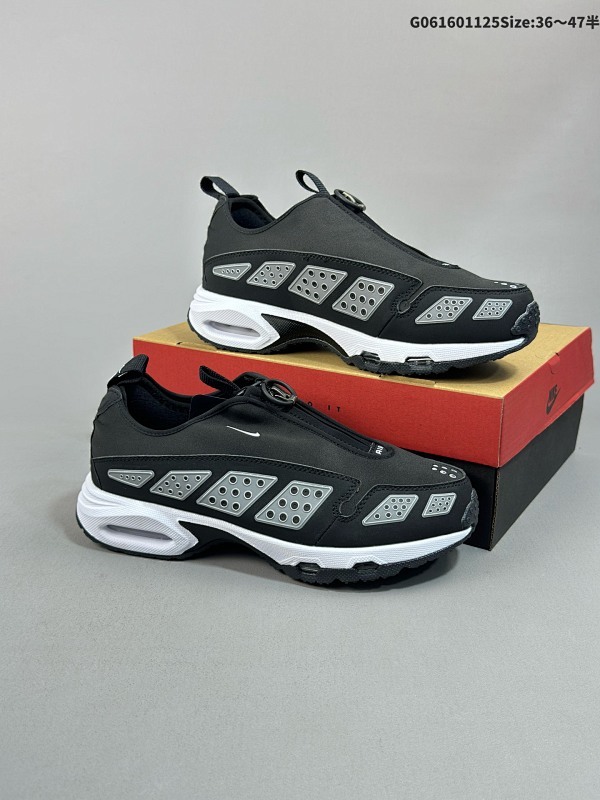 16036-47半 CDG x Nike Air Max Sunder Max SP 熊猫 织物二层绒面皮皮革 潮流运动 防滑耐磨轻便 低帮 生活休闲鞋货号ST6636-005