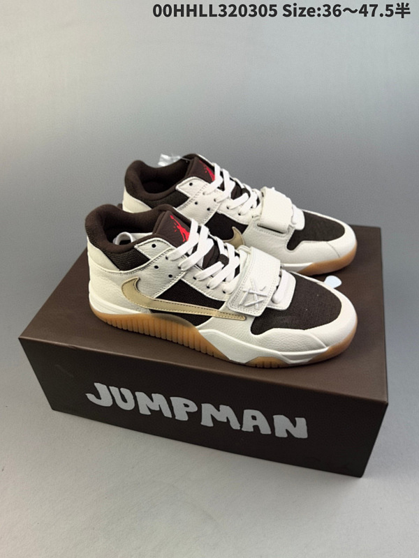300公司级 Travis Scott x Air Jordan Executive The Check 低帮 白棕倒勾00HHLL320305 Size:3647.5半货号FZ8117-100