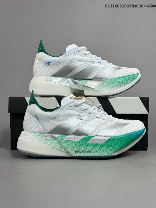 16036-45半 公司级Adidas Adizero Adios 4 M马拉松飞线贾卡轻质透气休闲运动跑步鞋 采用双层透气网纱货号:JR9707