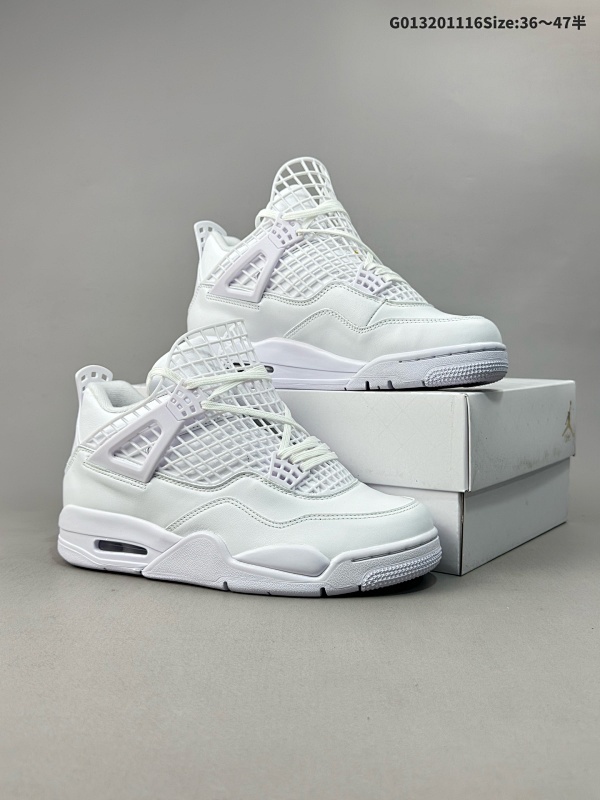 32036-47.5半 Air Jordan 4 Retro "Net" 网格纯白 AJ4 乔丹4代 aj4 乔4 网格白色 乔丹篮球鞋系列 货号 FN7251-107