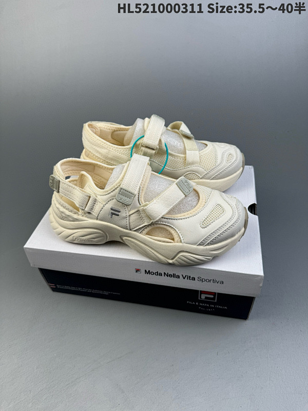 100 真标Fila 斐乐 Fluid Sandal 休闲运动凉鞋T12W321401FAO夏季ID: HL521000311 Size:35.540半