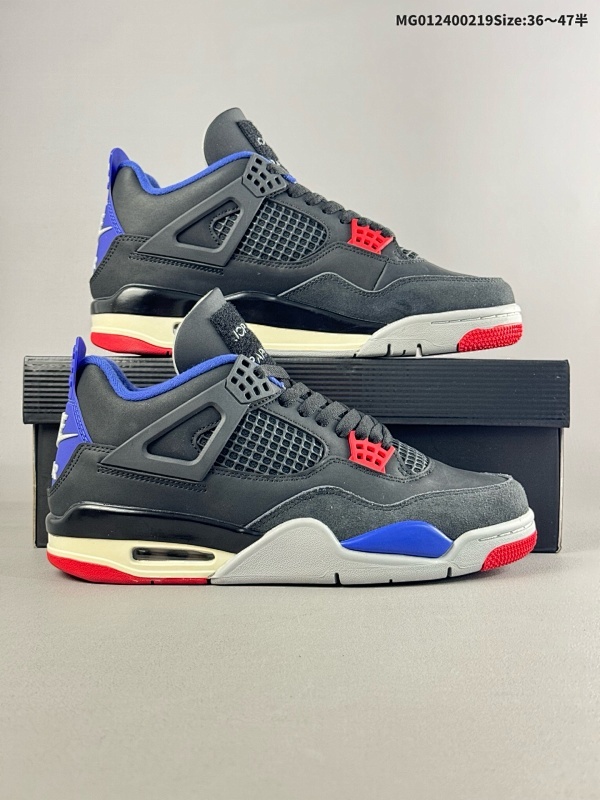 24036-47.5半 Air Jordan 4 Retro "Rare Air Laser" 黑蓝红 AJ4货号FV5029-003