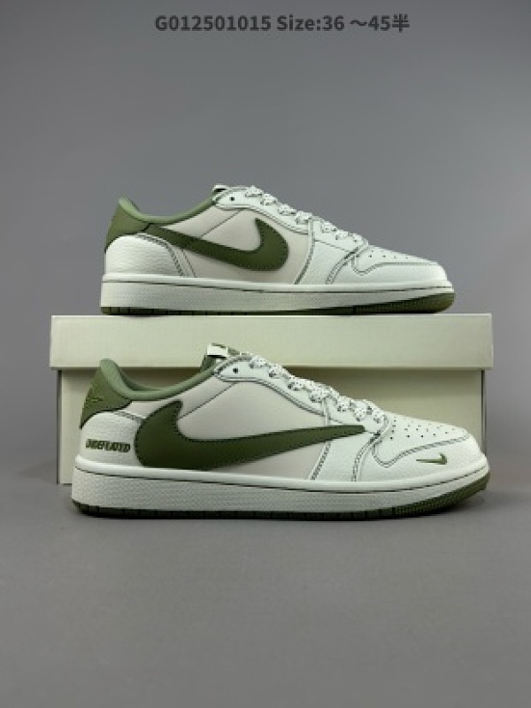 Undefeated x Travis Scott x Air Jordan 1 Low Und x AJ1 低帮 米白绿倒勾联名 AJ1 乔丹1代 aj1 乔1 低邦货号CH6336-009