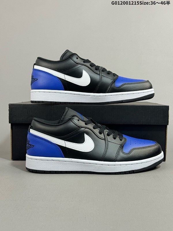 20036-46半 Air Jordan 1 Low "Game Royal Toe" 低帮 黑蓝白 AJ1 乔丹1代 aj1 乔1 低邦 皇家蓝 男女同款货号553558-042