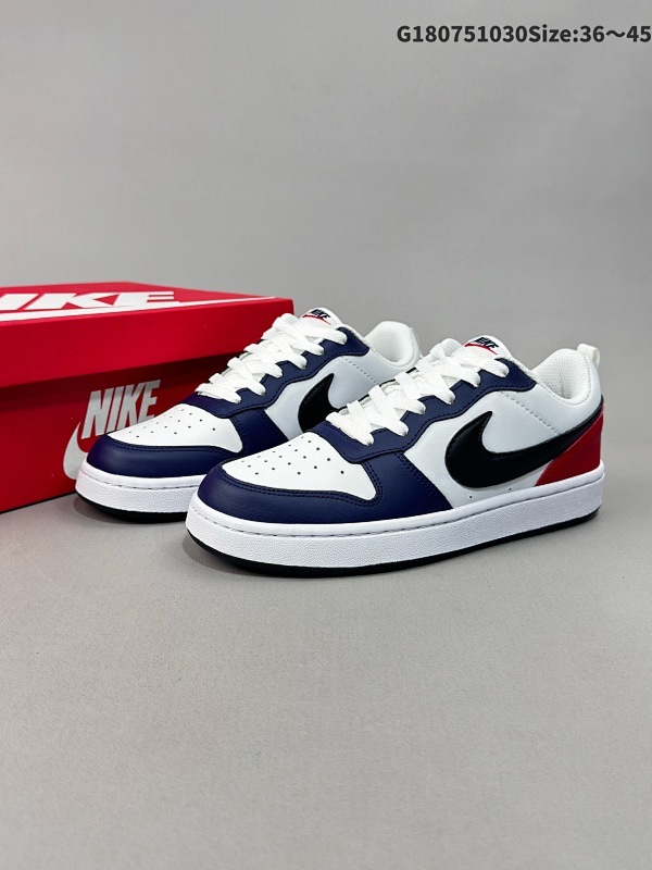 7536-45超级福利 Nike Court Borough Low 低帮百搭透气休闲运动板鞋男女鞋货号BQ7446-101