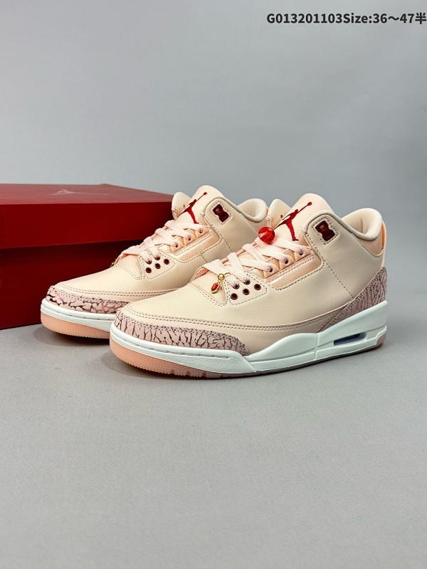 32036-47.5半 Air Jordan 3 Valentine's Day WMNS 浅粉情人节 AJ3 乔丹3代货号HJ0178-600