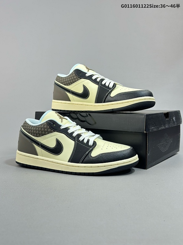 16036-46半 Air Jordan 1 Low SE 低帮 美拉德 摩卡骑士 AJ1 乔丹1代 aj1 乔1 低邦 黑棕缝线菱形格 乔丹篮球鞋系列货号HQ3437-101