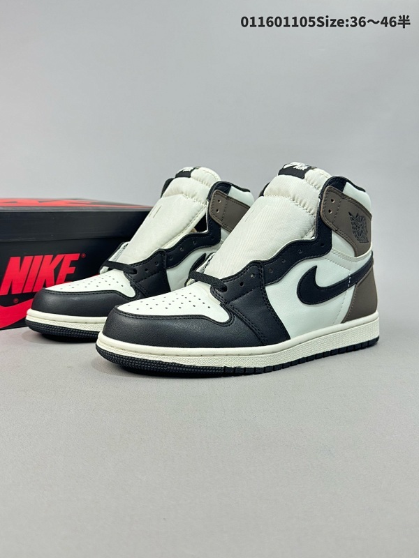 16036-46半 Air Jordan 1 Retro High OG "Dark Mocha" 高帮 黑摩卡小倒勾男货号555088-105  女货号575441-105