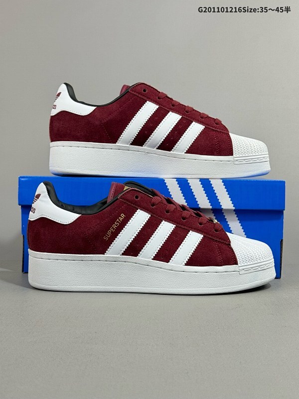 11035.5-45半 公司级Adidas Originals Superstar XLG 贝壳头系列低帮厚底松糕经典百搭休闲运动板鞋 货号:IE9872