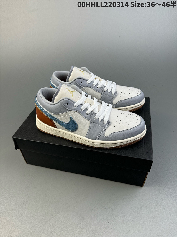 200头层带半码 Air Jordan 1 Low 低帮 白蓝棕情人节 AJ1 乔丹1代 00HHLL220314 Size:3646半男货号FZ5042-041 女货号FZ5046-041