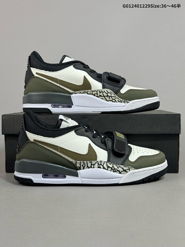 24036-46半  Air Jordan Legacy 312 Low 低帮 黑白绿 AJ312 乔丹312代 aj312 乔312 低邦 黑白绿货号CD7069-120