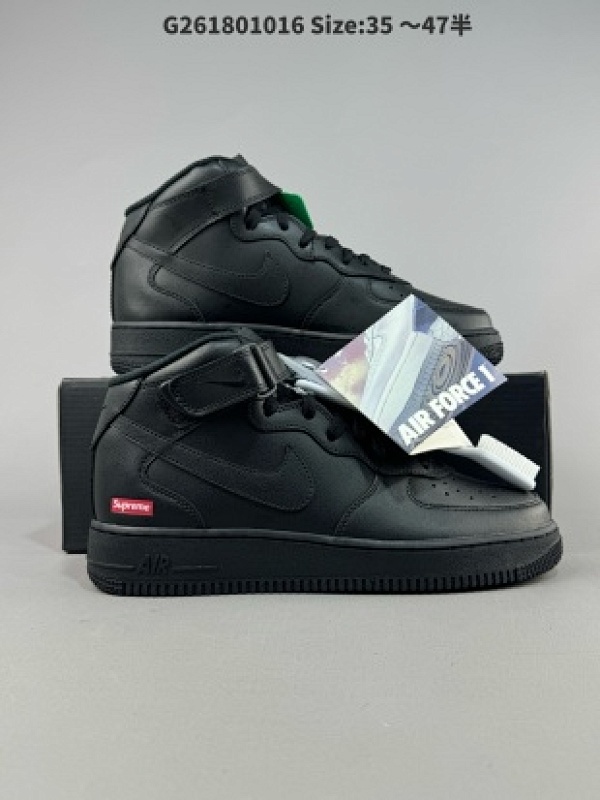 Nike Air Force 1 Mid 07 x Supreme 黑 原楦头原纸板 打造纯正中帮空军版型官方货号FZ8784-001