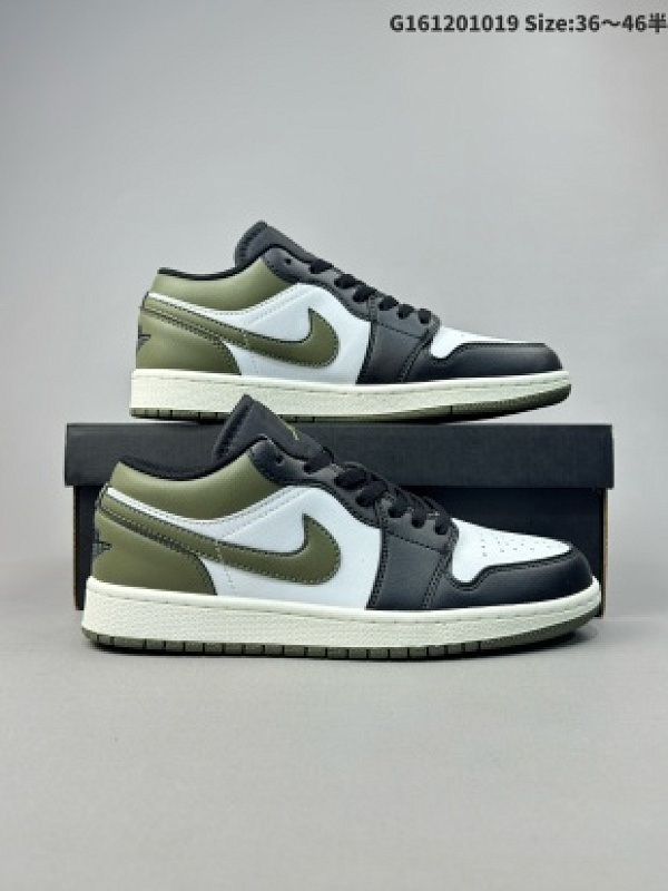 Air Jordan 1 Low "Medium Olive" 低帮 黑白绿 AJ1 乔丹1代 aj1 乔1 低邦 军绿 乔丹篮球鞋系列 货号553558-092