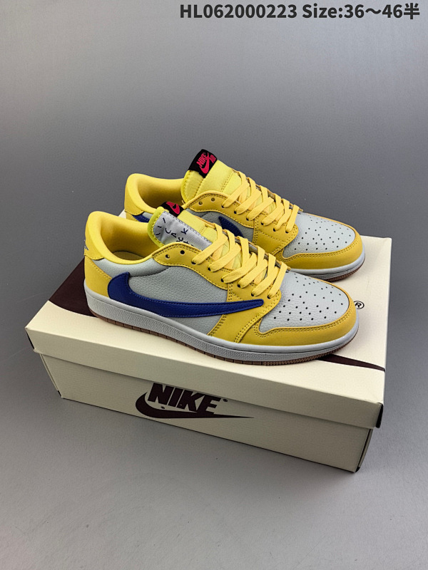 200 Travis Scott x Air Jordan 1 Low "Canary" 低帮HL062000223 Size:3646半货号DZ4137-700