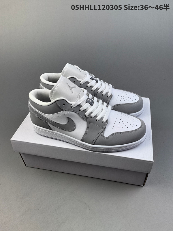 本150头层带半码 Air Jordan 1 Low "Wolf Grey" 低帮 05HHLL120305 Size:3646半货号DC0774-105
