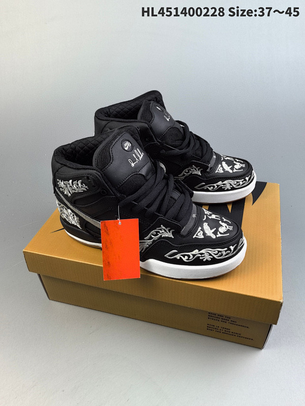 140 Nike SB BO "P-Rod"潮流运动刺绣 防滑耐磨包裹性 高帮 板鞋 男女同款 黑白货号318358 011HL451400228 Size:3745