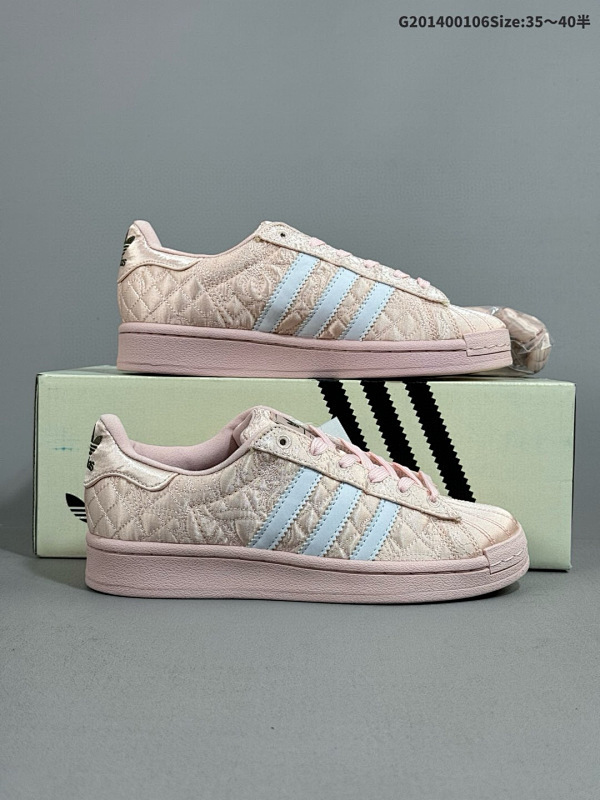 14035.5-40半   公司级Caroline Hu x adidas originals Superstar W 潮流 时尚 防滑减震 低帮 板鞋 女款粉色JQ8737