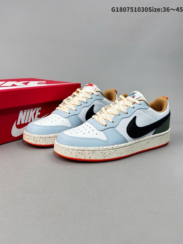 7536-45超级福利 Nike Court Borough Low 低帮百搭透气休闲运动板鞋男女鞋货号BQ5448-104