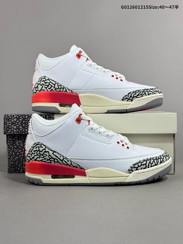 26040-47.5半   Air Jordan 3 Retro WMNS "Georgia Peach" 白橘 AJ3 乔丹3代 aj3 乔3 白橙 乔丹篮球鞋系列货号CK9246-121