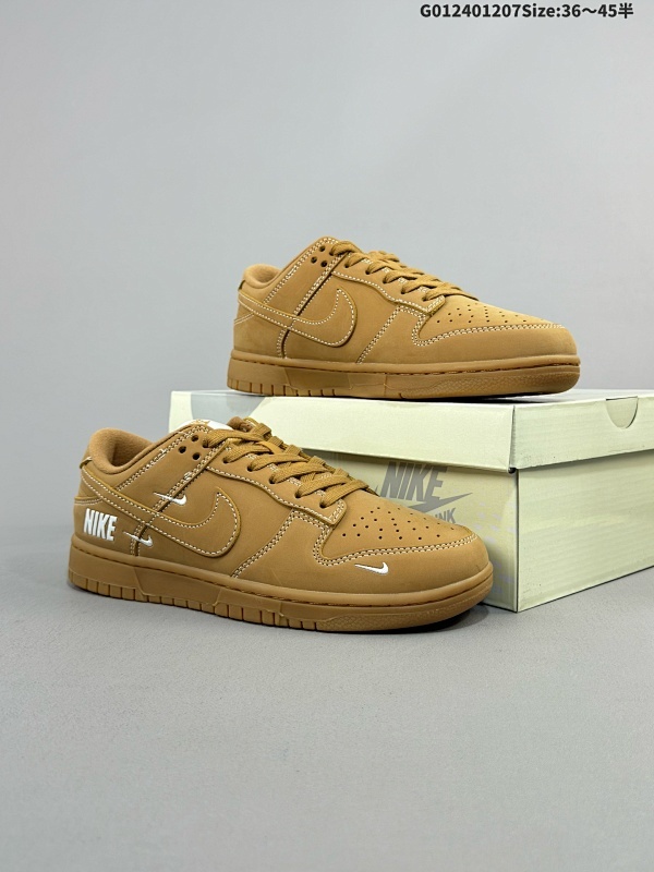 25036-45半 定制球鞋 Nike Dunk SB Low 耐克 SB 低帮 小麦色 鞋身以小麦色作为主色调货号XX3168-305