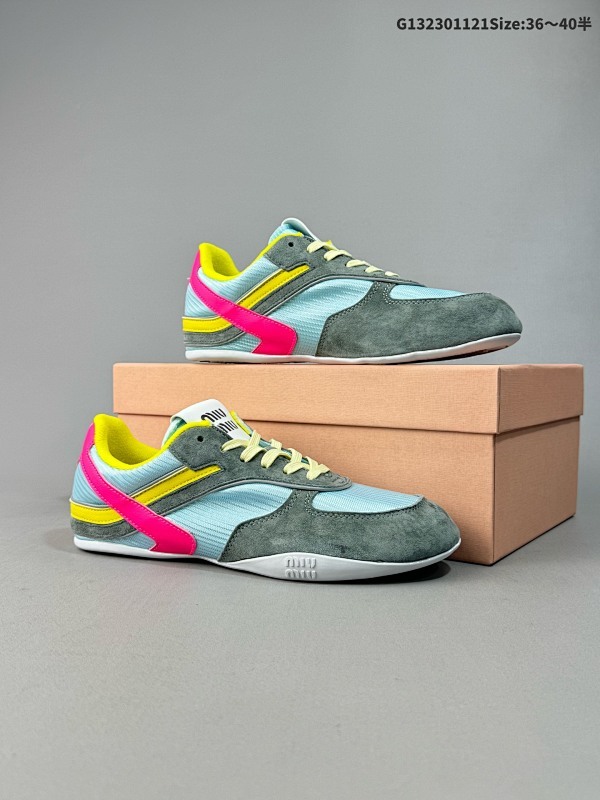 23036-40半 MIUMIU缪缪新款真皮做旧脏脏德训鞋复古情侣休闲款 ID:G132301121