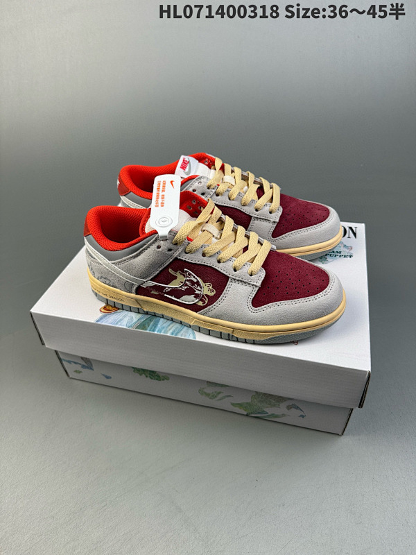 140 Nike Dunk SB Low 波尔多 复古手绘涂鸦 SB绑带低帮休闲板鞋货号:  FJ5429-133 HL071400318 Size:3645半