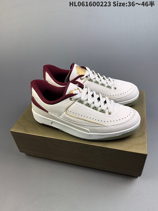 160 公司级shelflife x Jordan Air Jordan 2 retro low潮流 轻便 低帮 复古篮球鞋 货号FJ3468-100  HL061600223 Size:3646