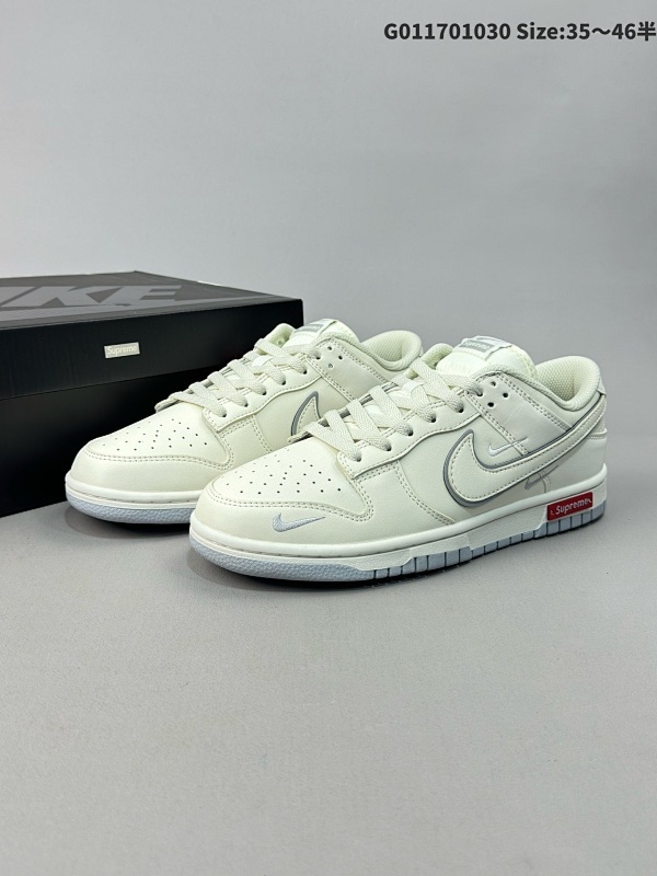 17035.5-46半 定制球鞋 Supreme x Nike Dunk SB Low Sup x 耐克 SB 低帮 联名米灰三勾货号DJ2024-005