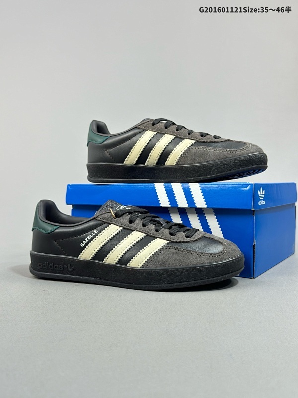 16035-46半 阿迪达斯 Adidas Originals Gazelle Indoor 复古三叶草防滑透明橡胶板鞋经典运动鞋货号IH0374