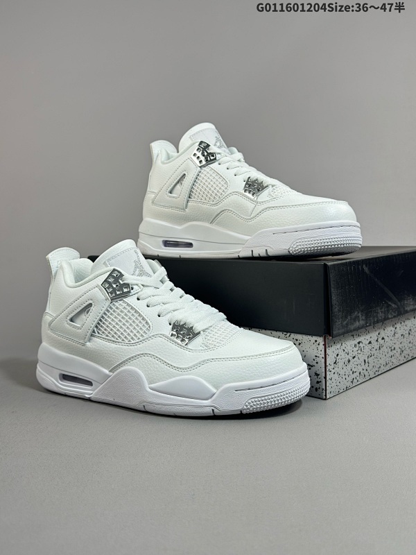 16036-47.5半 Air Jordan 4 Retro "Pure Money" 纯白银扣 AJ4男货号308497-100 女货号408452-100