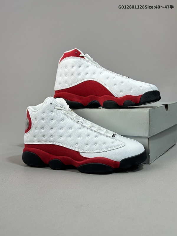 28040-47.5半 公司级 真碳 Air Jordan 13 Retro OG "Chicago" 高帮 芝加哥 AJ13白红色 乔丹篮球鞋系列 货号414571-122