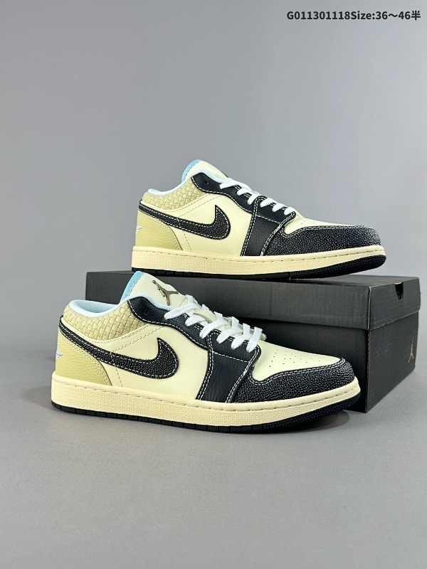 13036-46半 Air Jordan 1 Low SE "Coconut Milk Black" 低帮 米黑编织 AJ1 乔丹1代货号HQ3437-101
