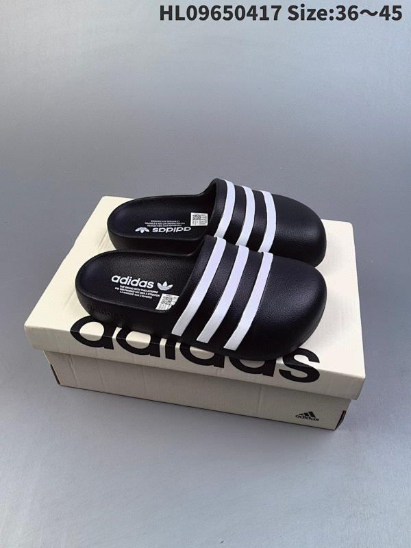65 Adidas/阿迪达斯三叶草adiFOM adilette 黑白包头男女面包拖鞋凉拖鞋 货号: HQ7218  ID:HL09650417 Size:3645
