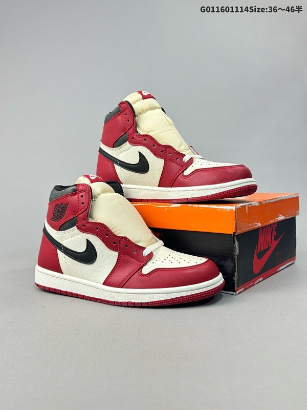 16036-46半 Air Jordan 1 Retro High "Chicago Reimagined" 高帮 做旧芝加哥男货号DZ5485-612 女货号FD1437-612