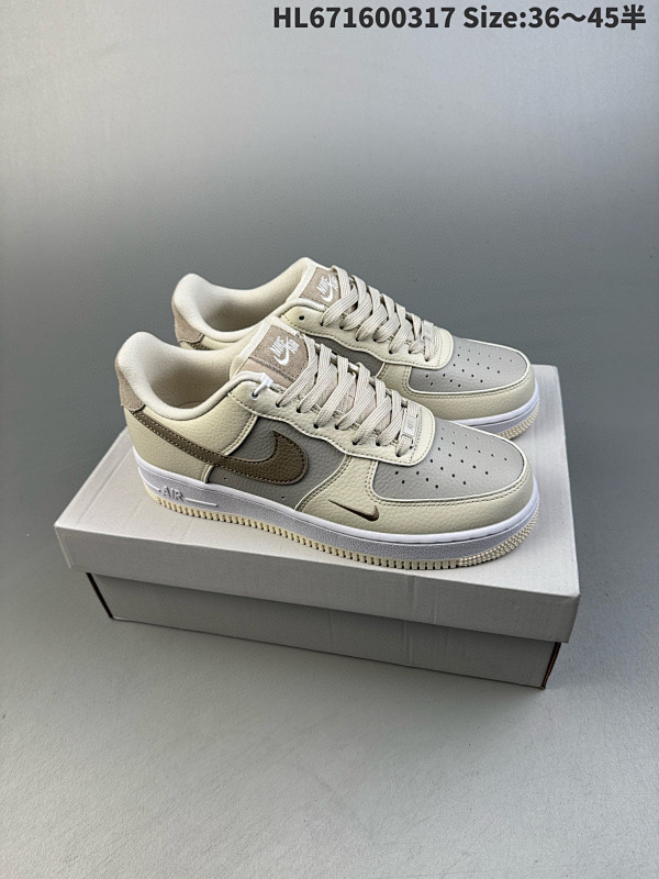 160 头层耐克Nike Air Force 1 Low  空军一号低帮百搭休闲运动板鞋ID:  HL671600317 Size:3645半货号FB8483-100