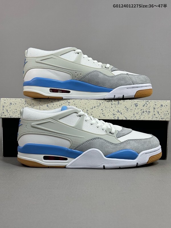 24036-47.5半 Air Jordan 4 RM "White Neutral Grey" 重置黑灰白蓝 AJ4 乔丹4代 aj4 乔4 重置灰白蓝 乔丹篮球鞋货号FQ7939-104