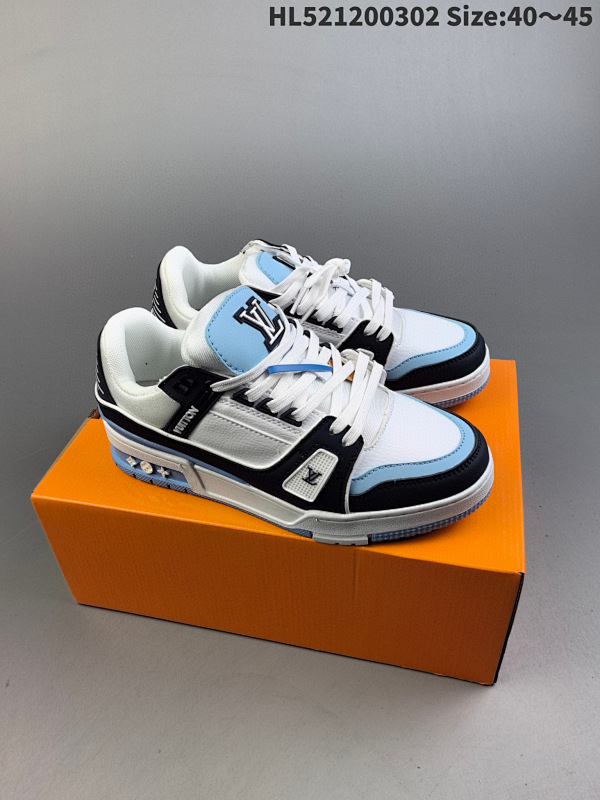 120 全新LV路易威登Louis Vuitton Trainer Sneaker Low休闲运动文化百搭板鞋  ID:HL521200302 Size:4045